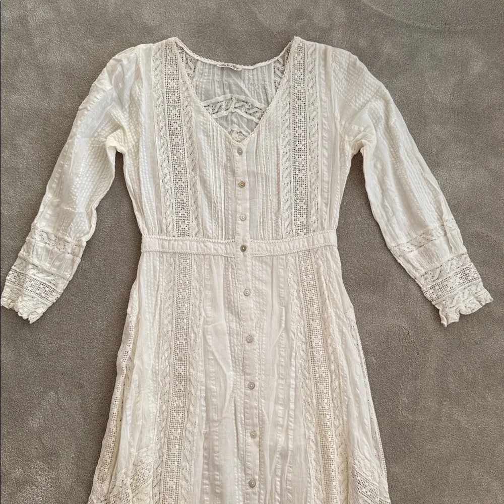 LoveShackFancy white Long Sleeve Dress, size 0 - Picture 2 of 6
